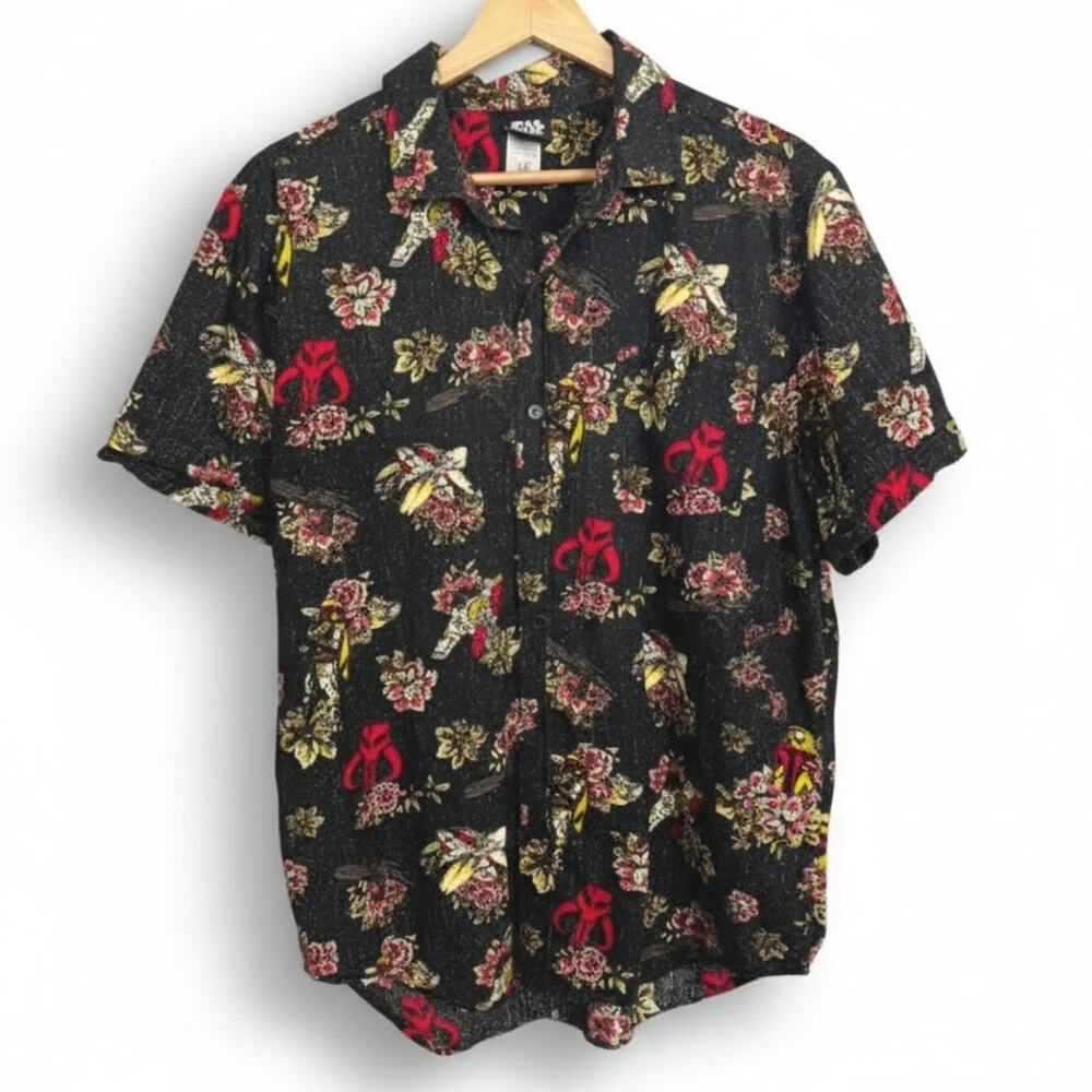 Star Wars Mens M‎ Mandalorian Boba Fett Tropical Resortwear Geek Hawaiian Shirt